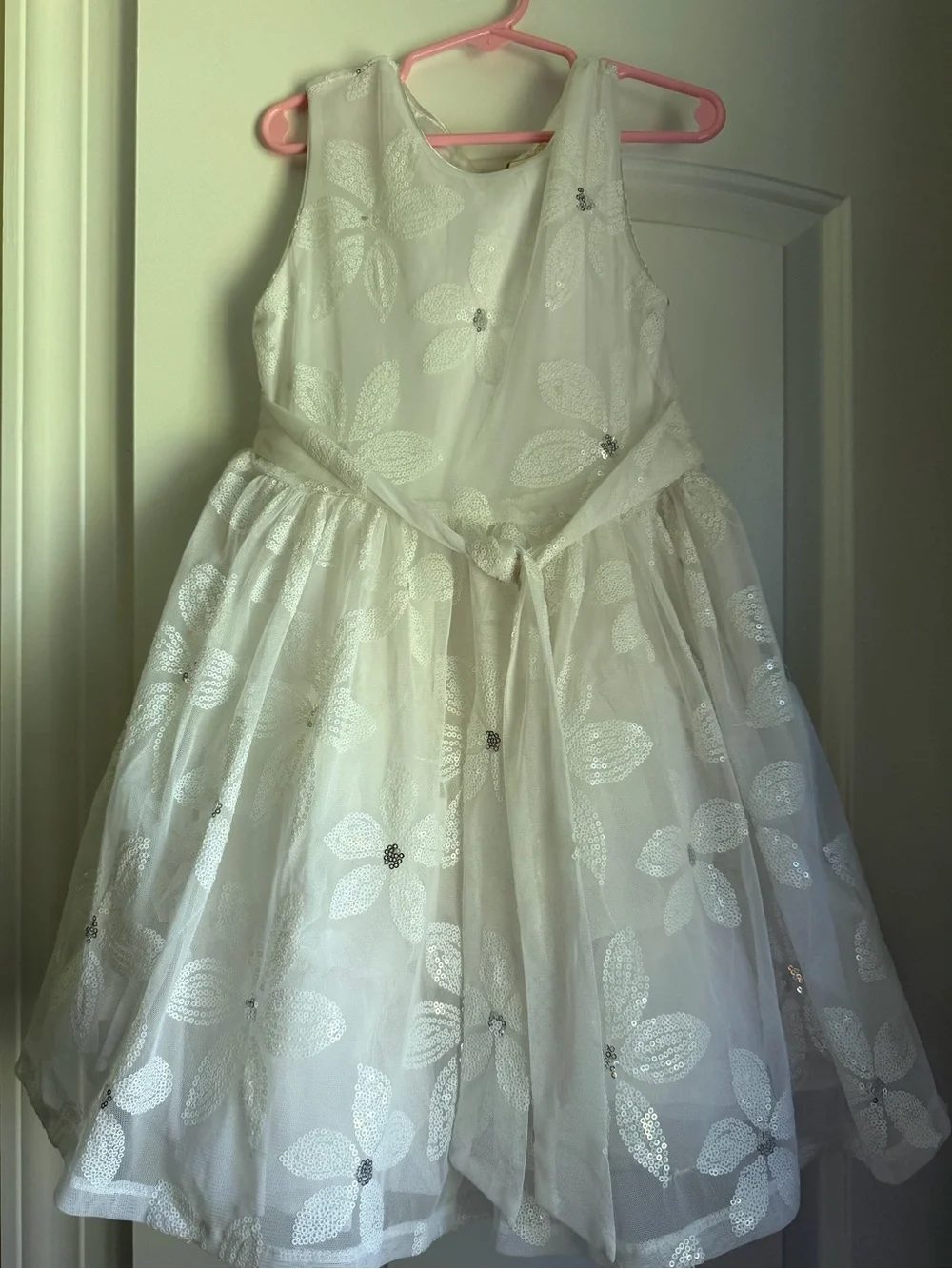 Place Ivory Sequin Floral Tulle Dress